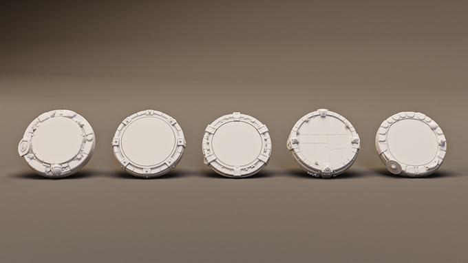 Pięć podstawek 28 mm – Kingdom of Aurelion