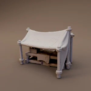 Canvas Covered Wooden Stall