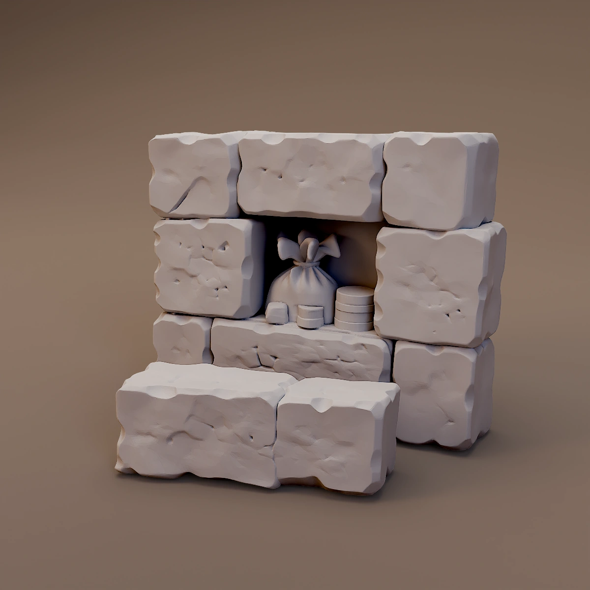 Loose Stone Block Wall Cache