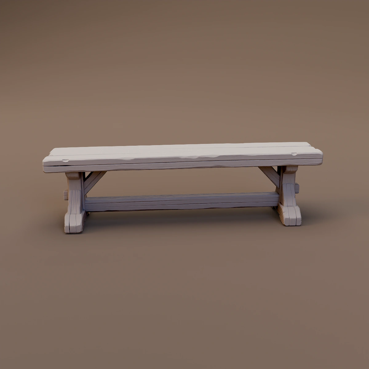 Plain Long Wooden Bench