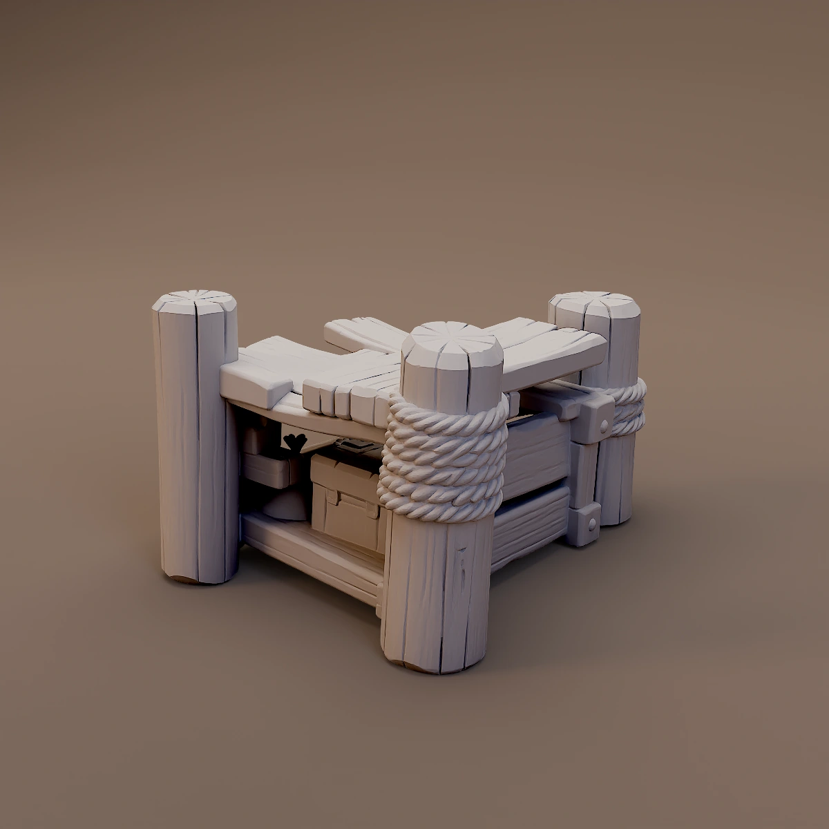 Rough Wooden Storage Rack