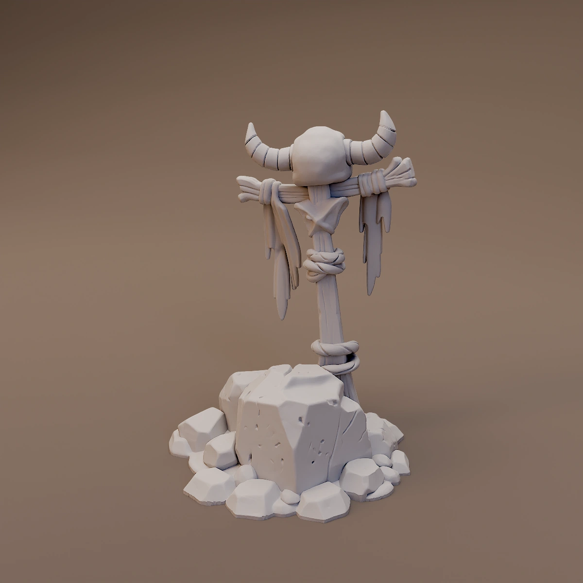 Animal Skull Totem Post