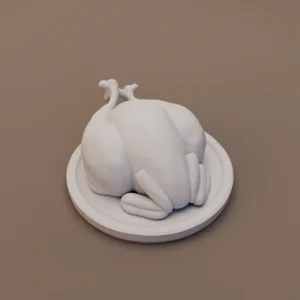 Whole Roast Fowl on Plate