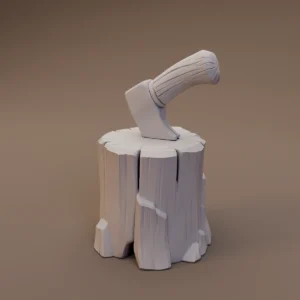 Hatchet Embedded in Stump