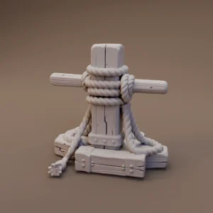 Rope Wrapped Crossbar Bollard