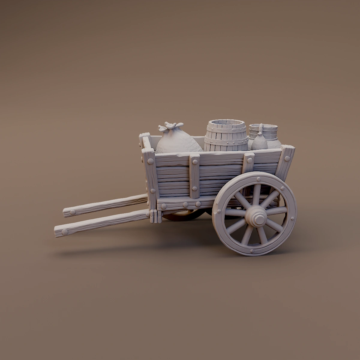 Loaded Two Wheel Supply Cart