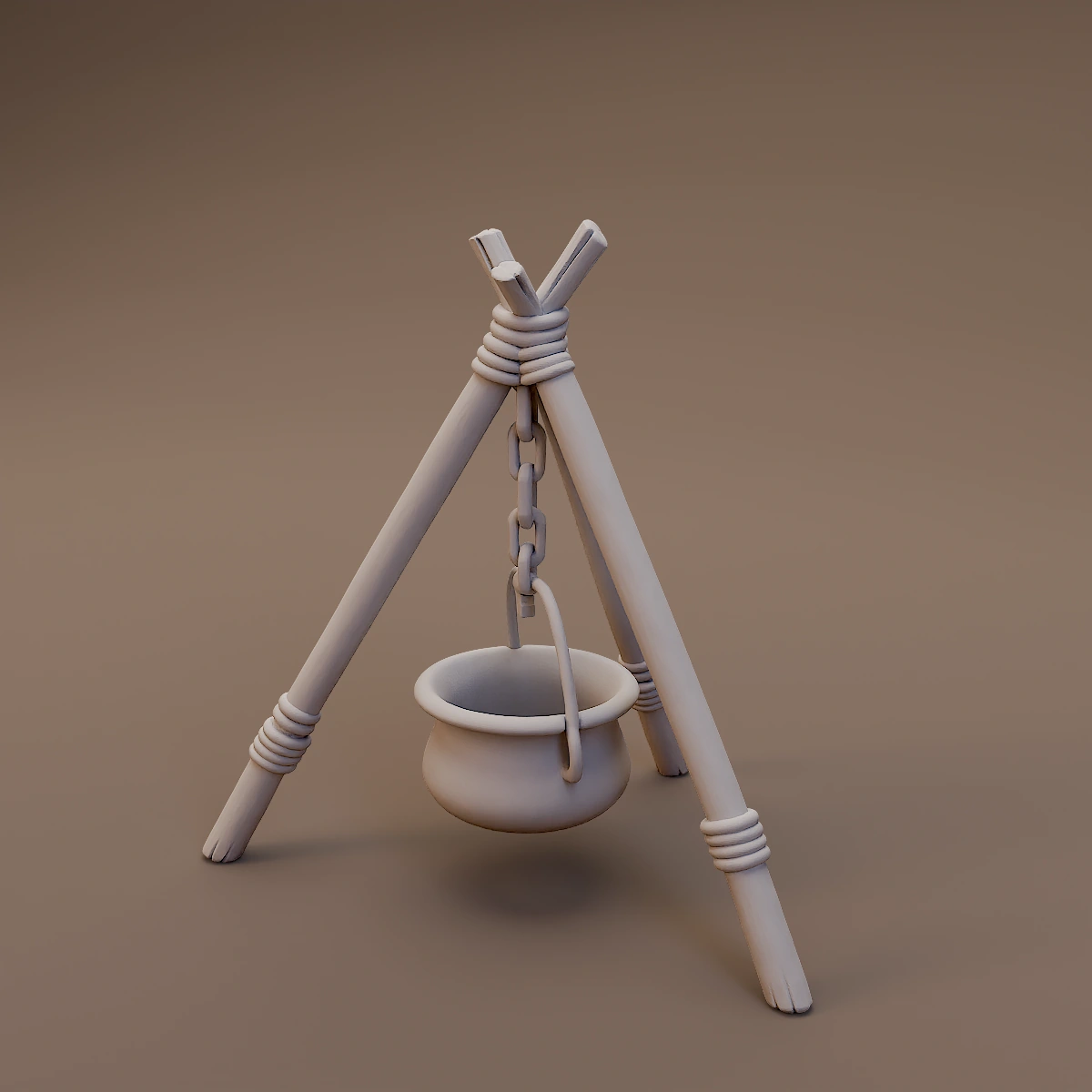 Cooking Tripod with Cauldron