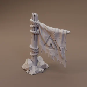Torn Banner on Rocky Base