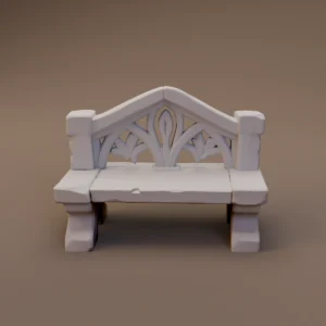 Wide Stone Garden Bench