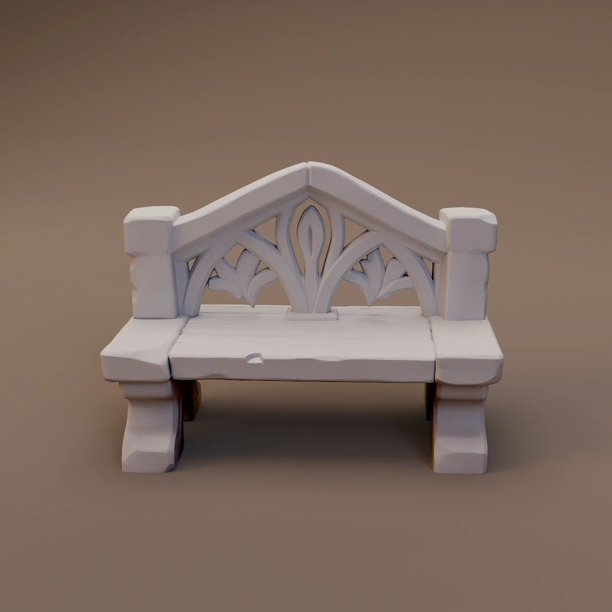 Wide Stone Garden Bench