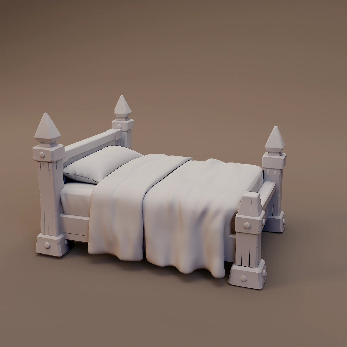 Single Wooden Bed