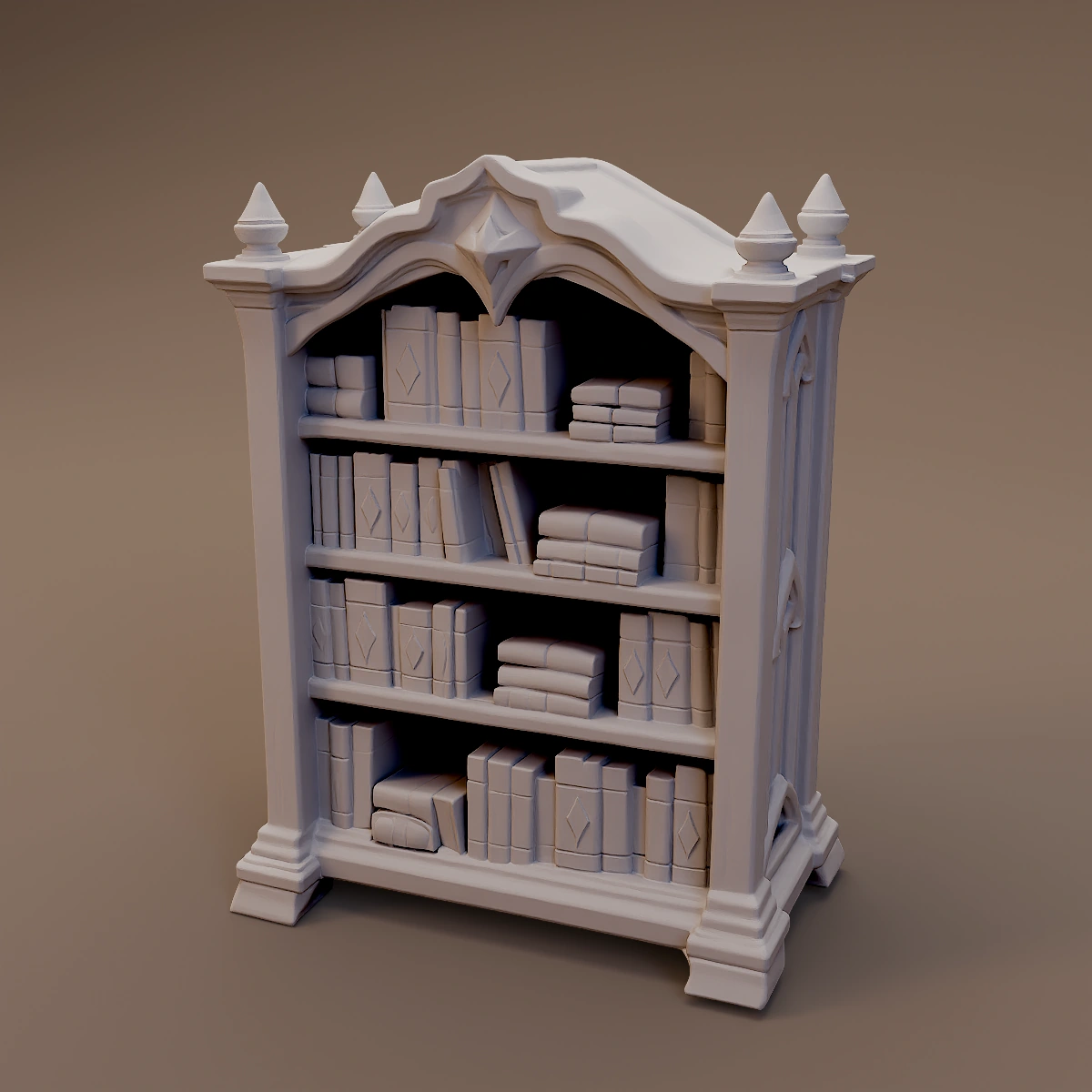 Ornate Open Bookcase