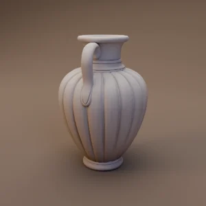 Ribbed Clay Pitcher