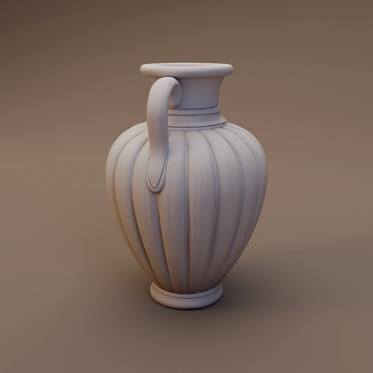 Ribbed Clay Pitcher