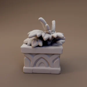 Leafy Square Stone Planter