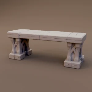 Carved Stone Garden Bench