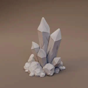 Faceted Mineral Crystal Cluster
