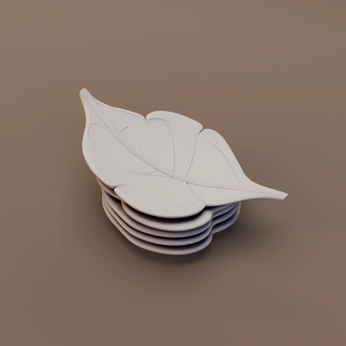Stacked Leaf Shaped Plates