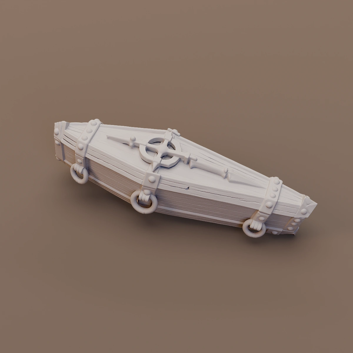 Long Iron Bound Coffin