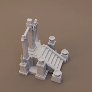 Stone Ritual Platform with Pillar