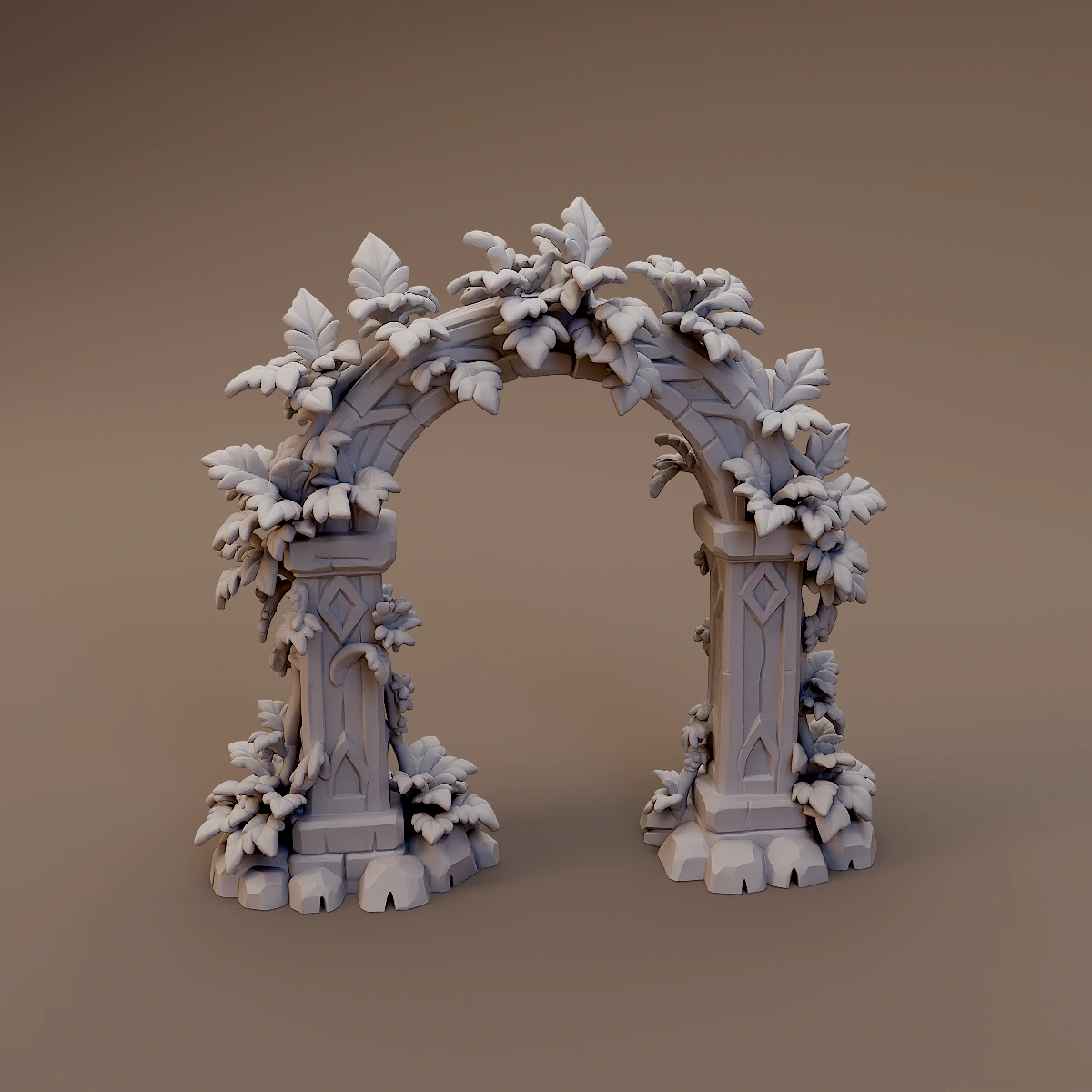 Vine Carved Stone Arch