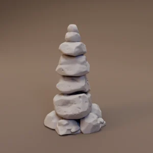 Tall Stacked Stone Cairn