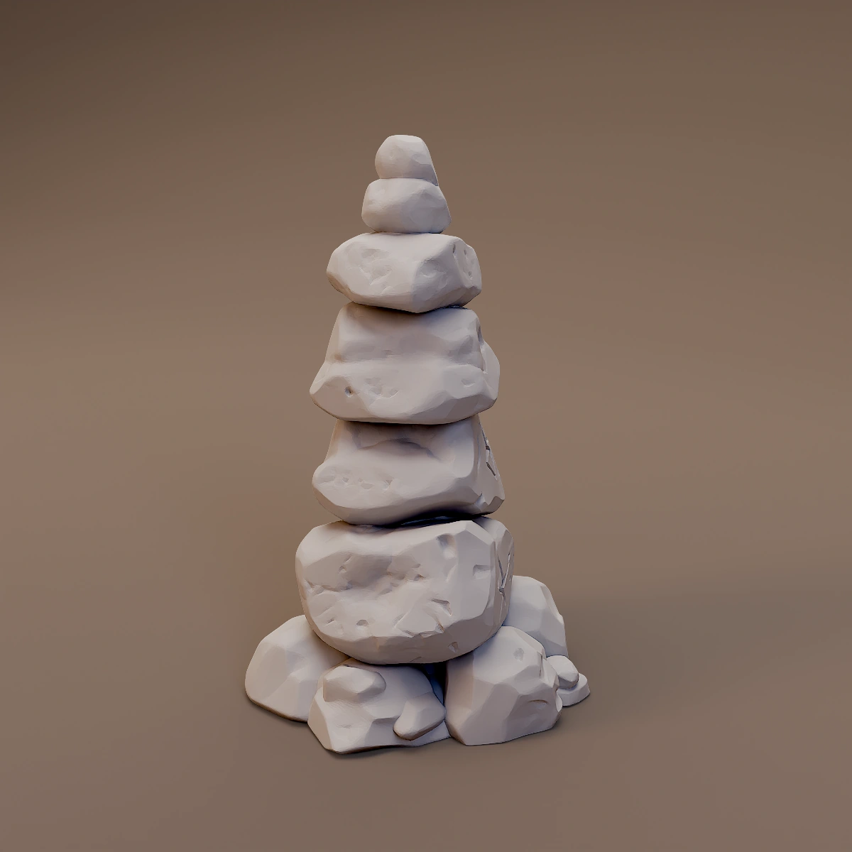 Tall Stacked Stone Cairn