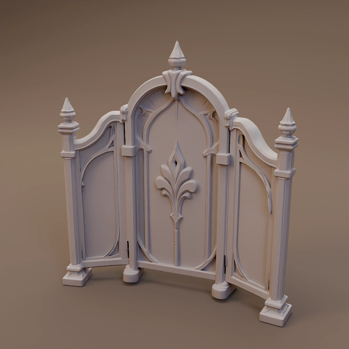 Ornate Arched Folding Screen