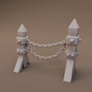 Chain Linked Wooden Posts