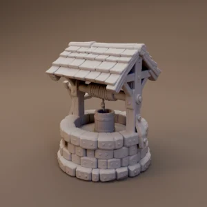 Wooden Roofed Stone Well