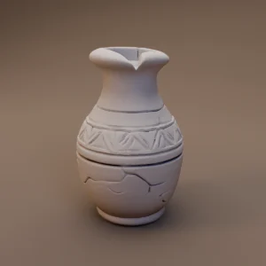Cracked Decorated Clay Vase