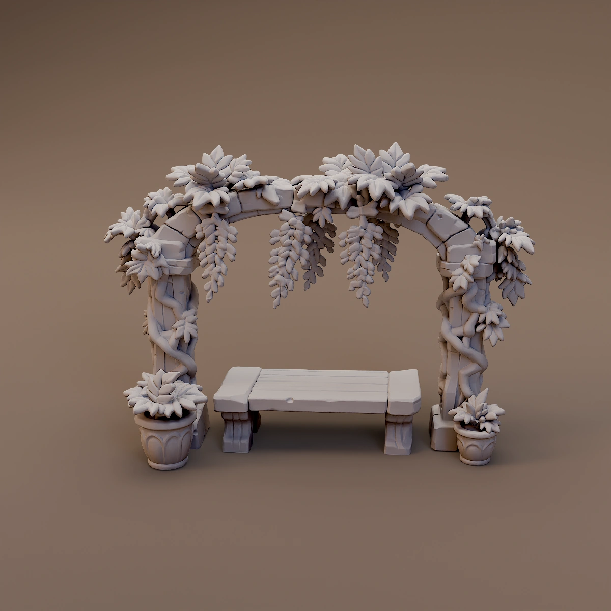 Flower Canopy over Garden Bench