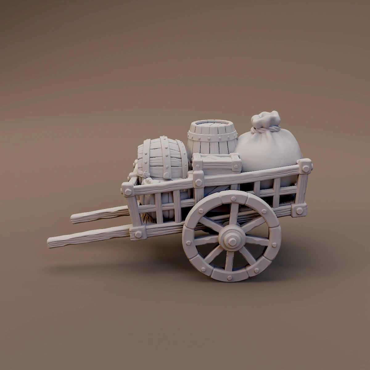 Two Wheel Barrel Supply Cart