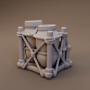 Pottery Crate Bound with Rope