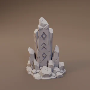 Rune Carved Stone Pillar