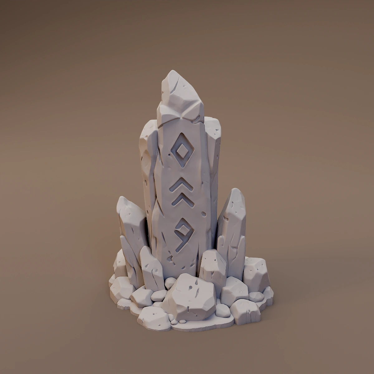Rune Carved Stone Pillar