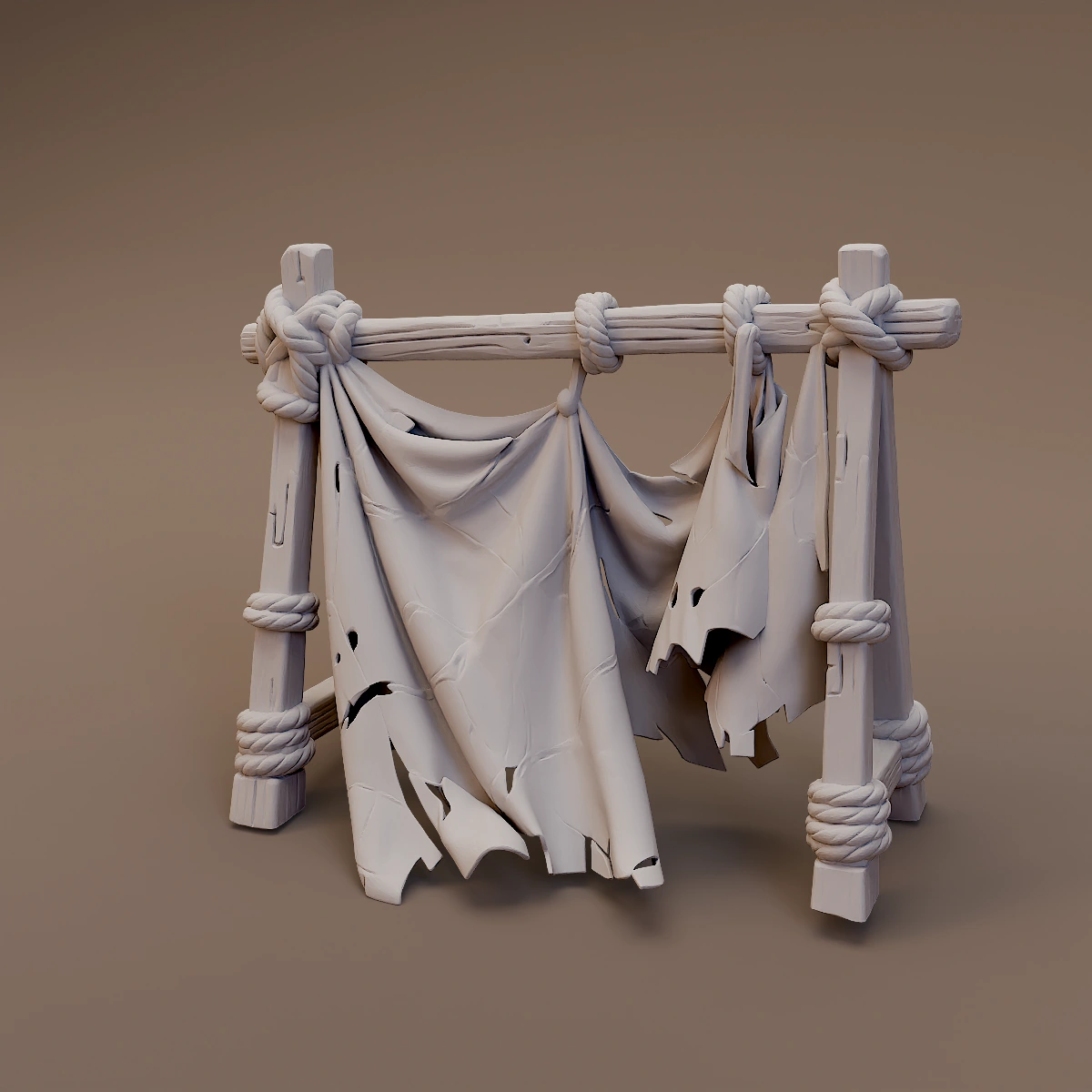 Torn Canvas Sail Frame