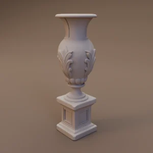 Tall Ornamental Vase on Pedestal