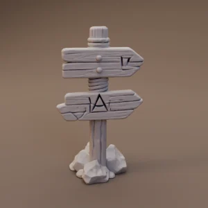 Rune Marked Direction Sign