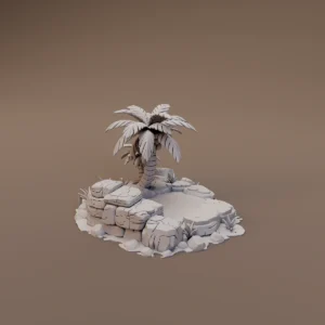 Palm Tree and Ruined Platform