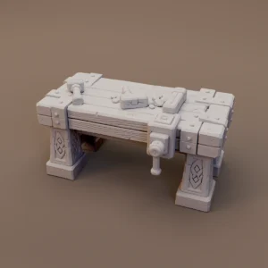 Rune Carved Stone Workbench