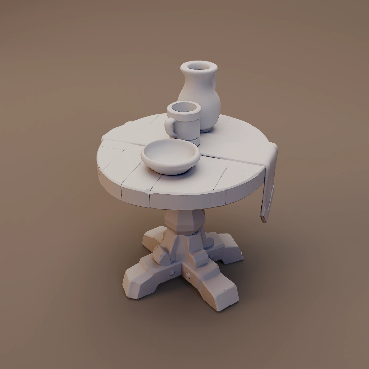 Round Side Table with Pitcher