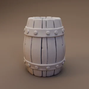 Metal Banded Wooden Barrel