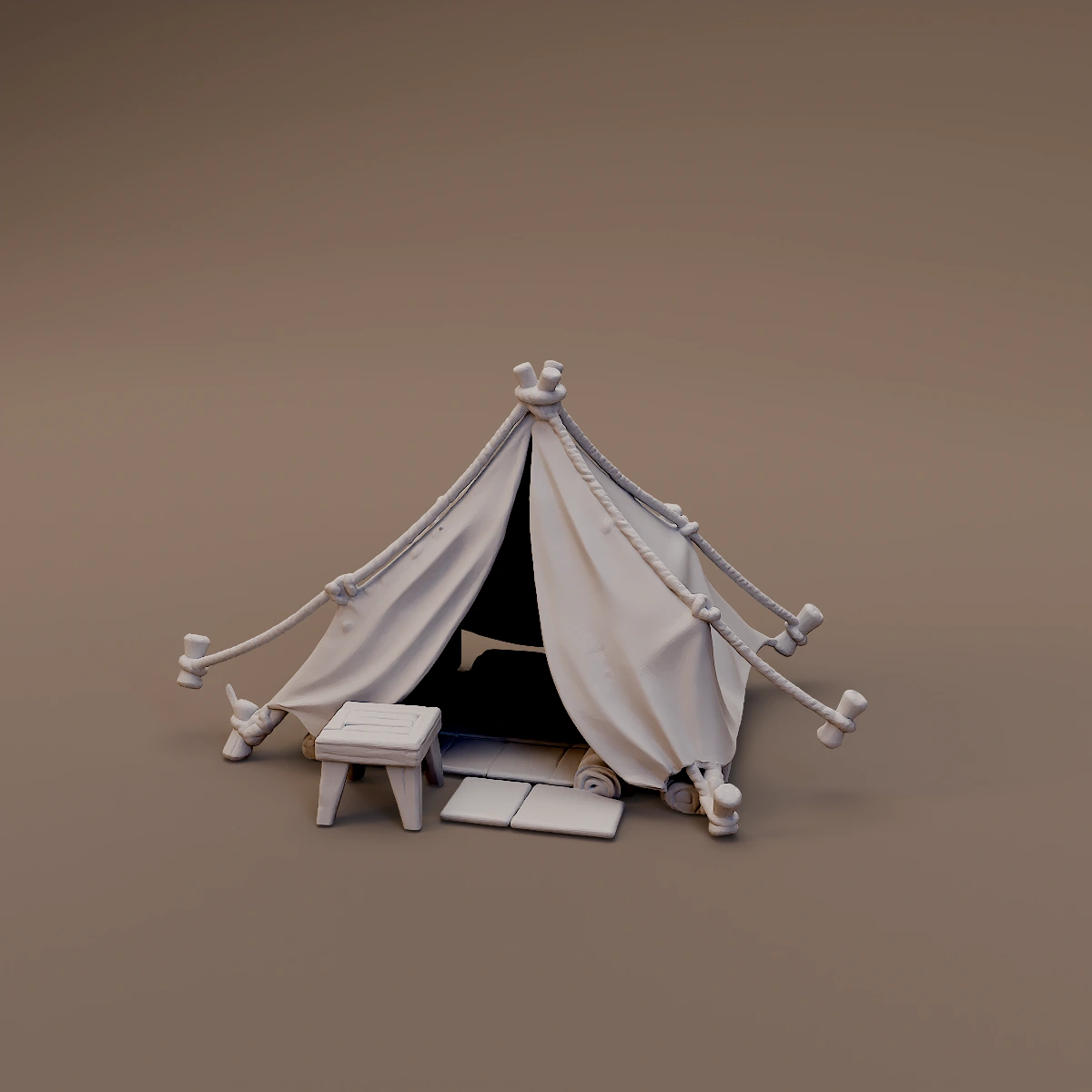 Patched Canvas Camp Tent