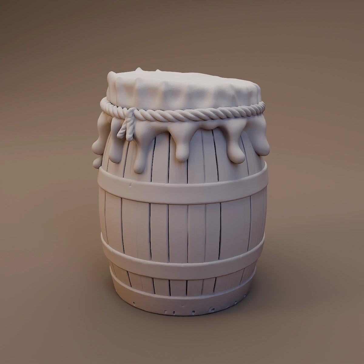 Cloth Capped Wooden Barrel