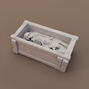 Open Wooden Coffin