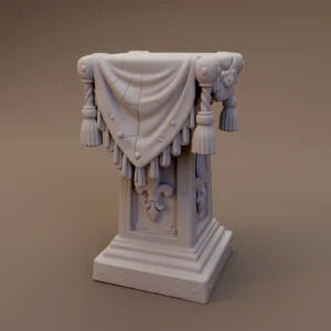 Draped Carved Stone Pedestal