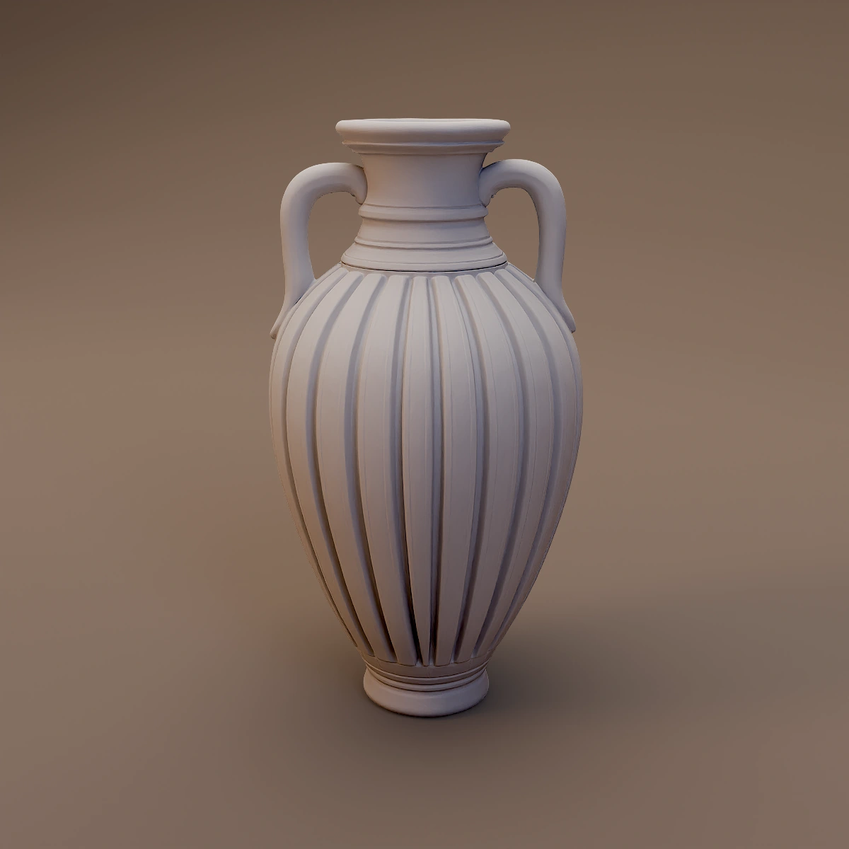 Ribbed Two Handled Amphora