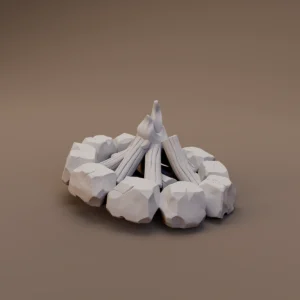 Stone Fire Ring with Logs