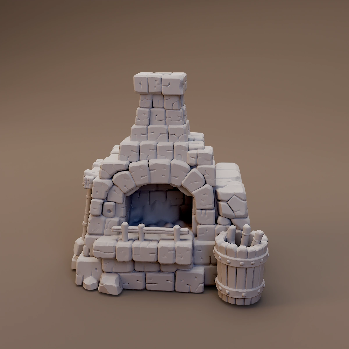 Stone Furnace with Bucket